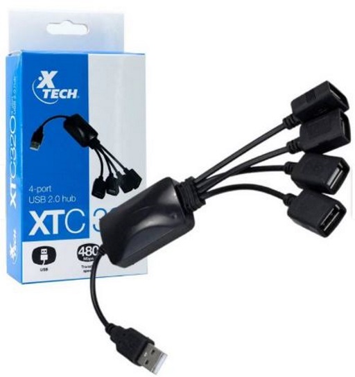 HUB XTECH XTC-320 DE 4 PUERTOS USB 2.0