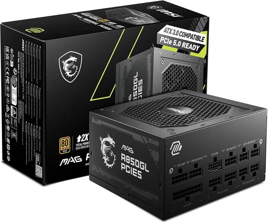 FUENTE DE PODER MSI MAG A850GL 850W PCIE5 80 PLUS GOLD
