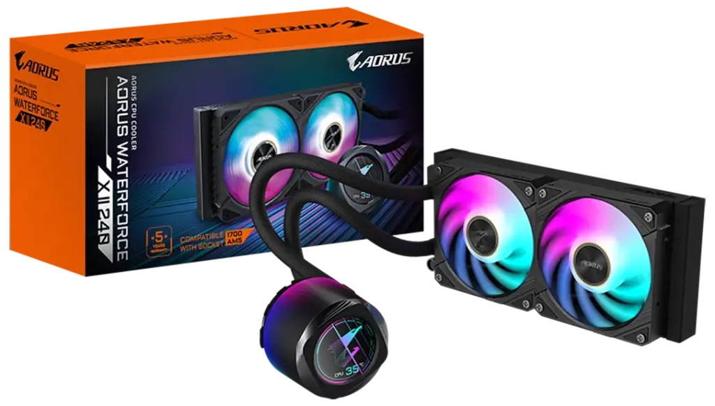 COOLER GIGABYTE AORUS WATERFORCE II 240 BLACK COMPATIBLE AM4 AM5 LGA1200 LGA1700