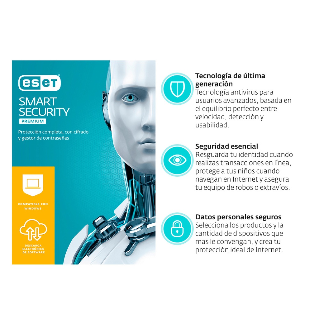 LICENCIA DE ANTIVIRUS ESET NOD32 / SECURITY 1 DISPOSITIVO /3 AÑO/ CODIGO ELECTRONICO