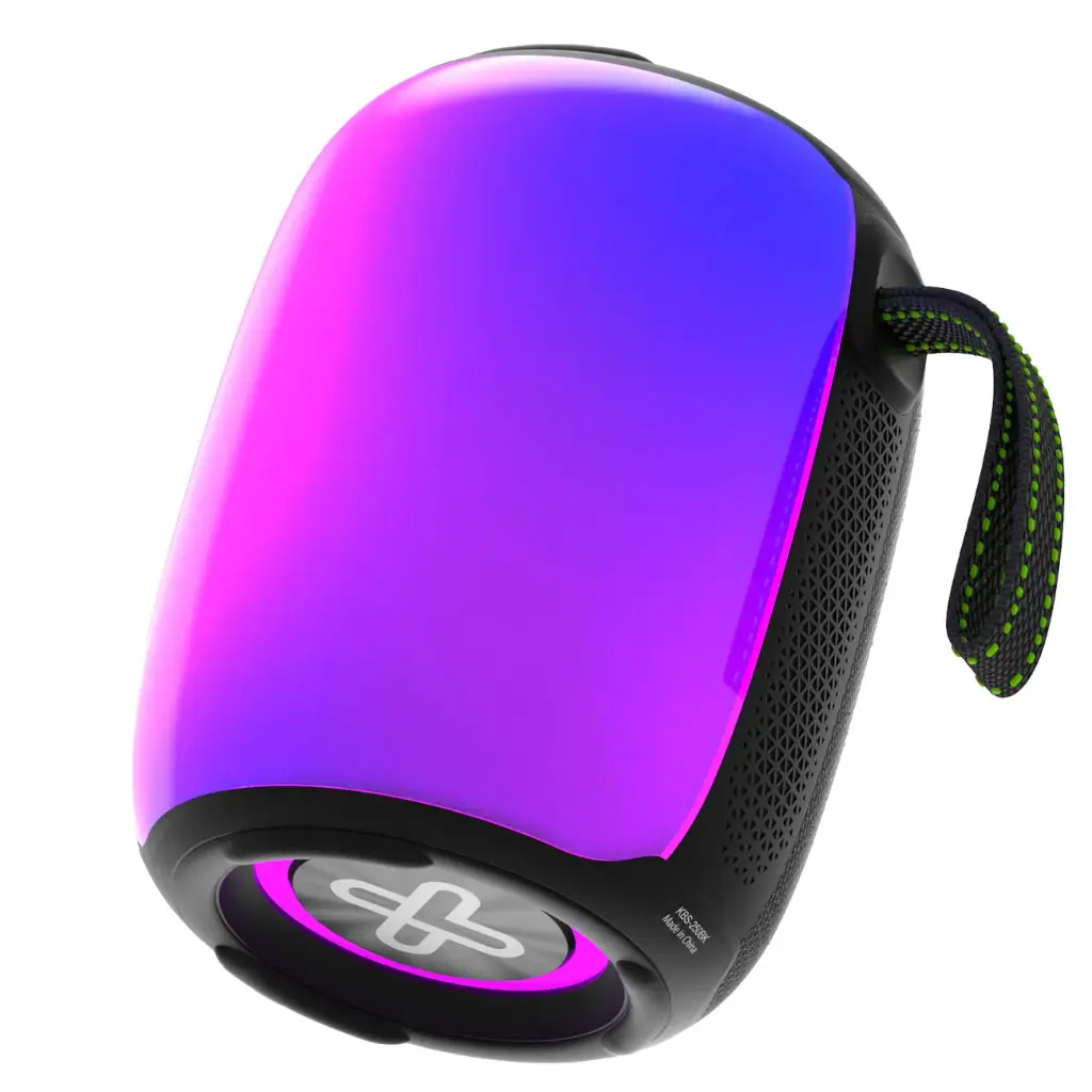 PARLANTE KLIP XTREME KBS-250BK ZOUNDFIRE  12W/7 HORAS DE REPRODUCION LUCES ENCEDIDAS Y 16 APAGADAS/ RESISTENTE AL AGUA /6 COLORES LED