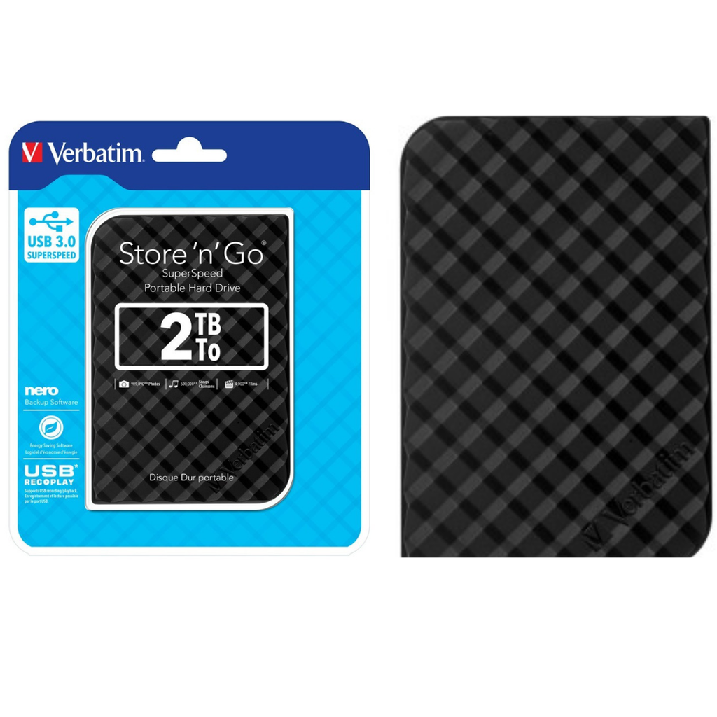 [53195] DISCO DURO EXTERNO 2TB VERBATIM NEGRO USB 3.0 SUPERSPEED 53195