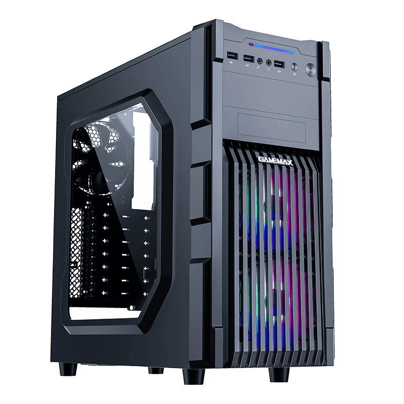 CASE GAMER GAMEMAX GM-ONE KNIGHT ATX/M-ATX/ITX 3 VENTILADOR 2 POSTERIOR Y 1 DELANTERO