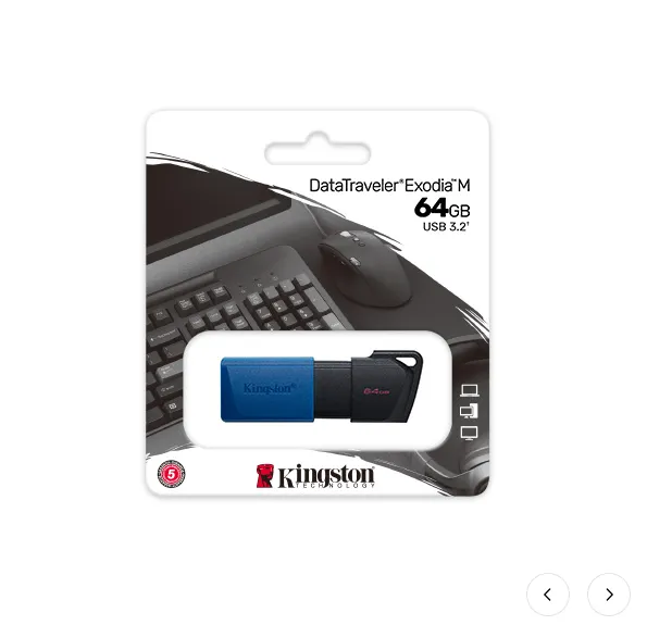 PENDRIVE KINGSTON 64GB DATATRAVELER EXODIA M DTXM/64GB USB 3.2 BLACK/BLUE