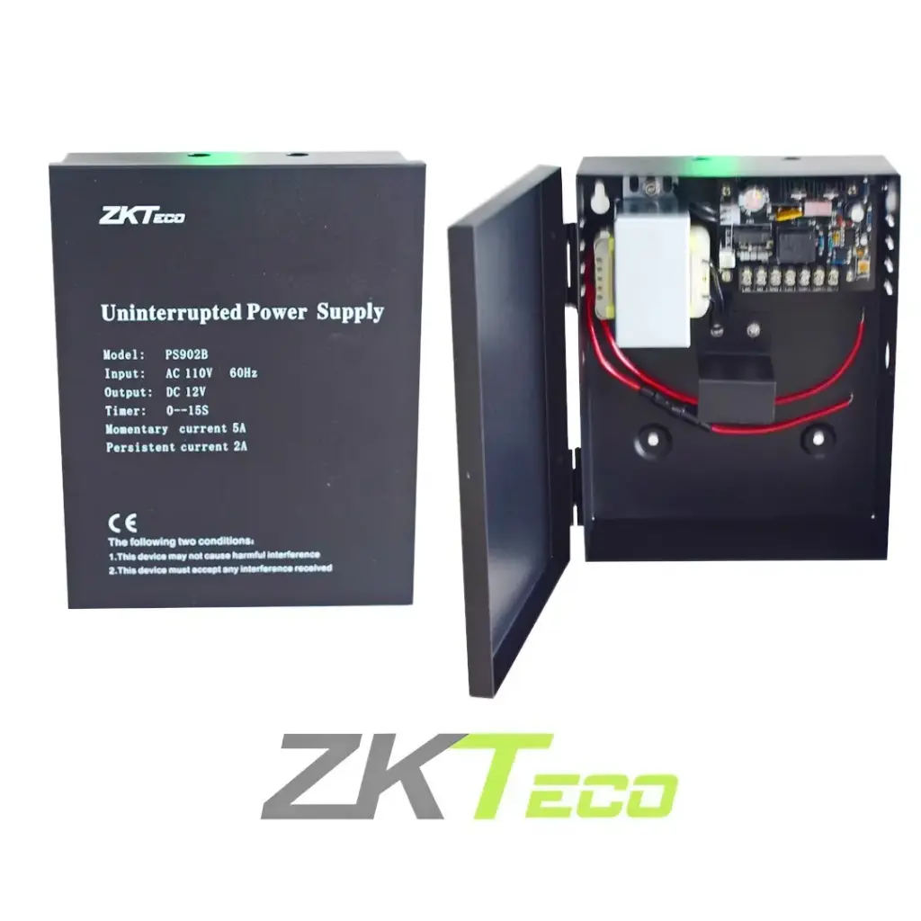 FUENTE PARA CONTROL DE ACCESO ZKTECO ZK-PS902B 12VDC, 2AMP