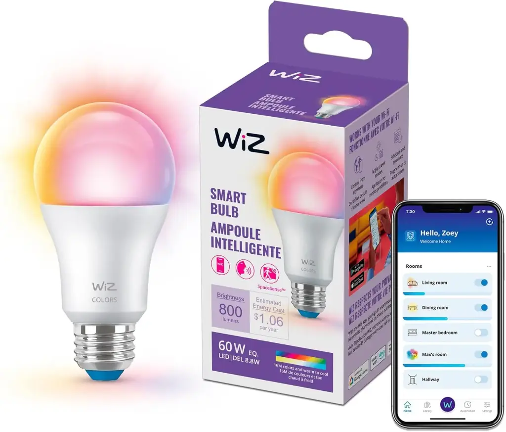 FOCO LED INTELIGENTE WIZ A19 60W LUMINES 800 WIFI