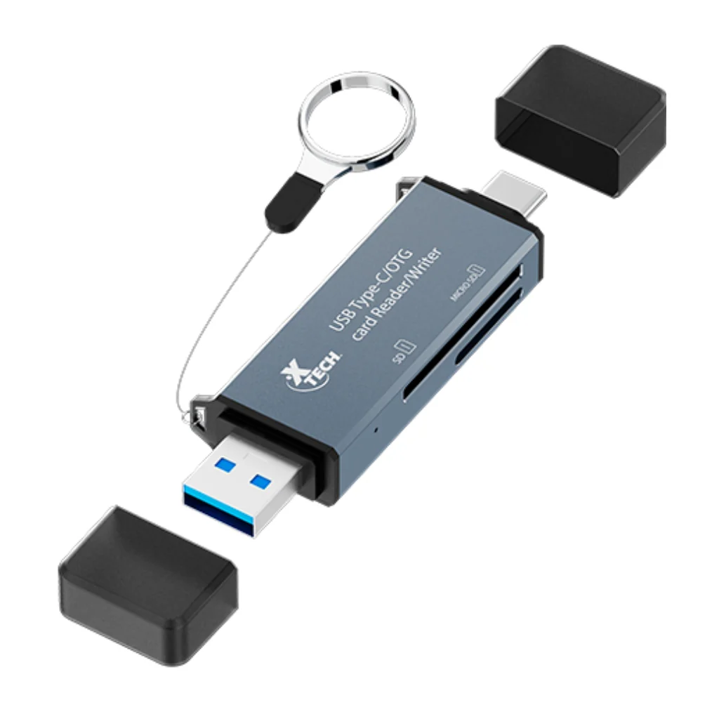 LECTOR DE MICRO SD XTECH XTC-580 USB/USB-C 3.0 A MICRO SD O SD ALUMINIO