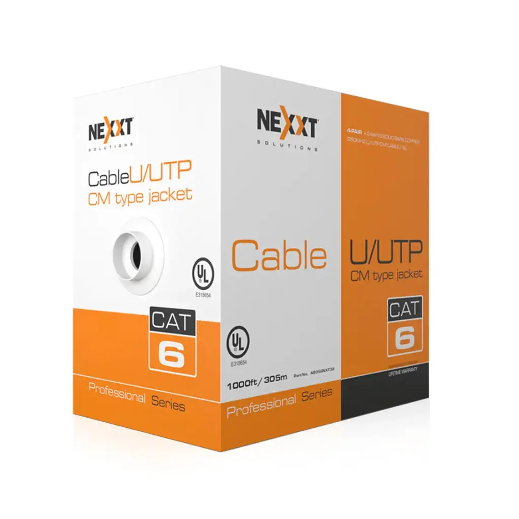 CABLE U/UTP NEXXT AB356NXT31 CAT6 24AWG REVESTIMIENTO CM GRIS