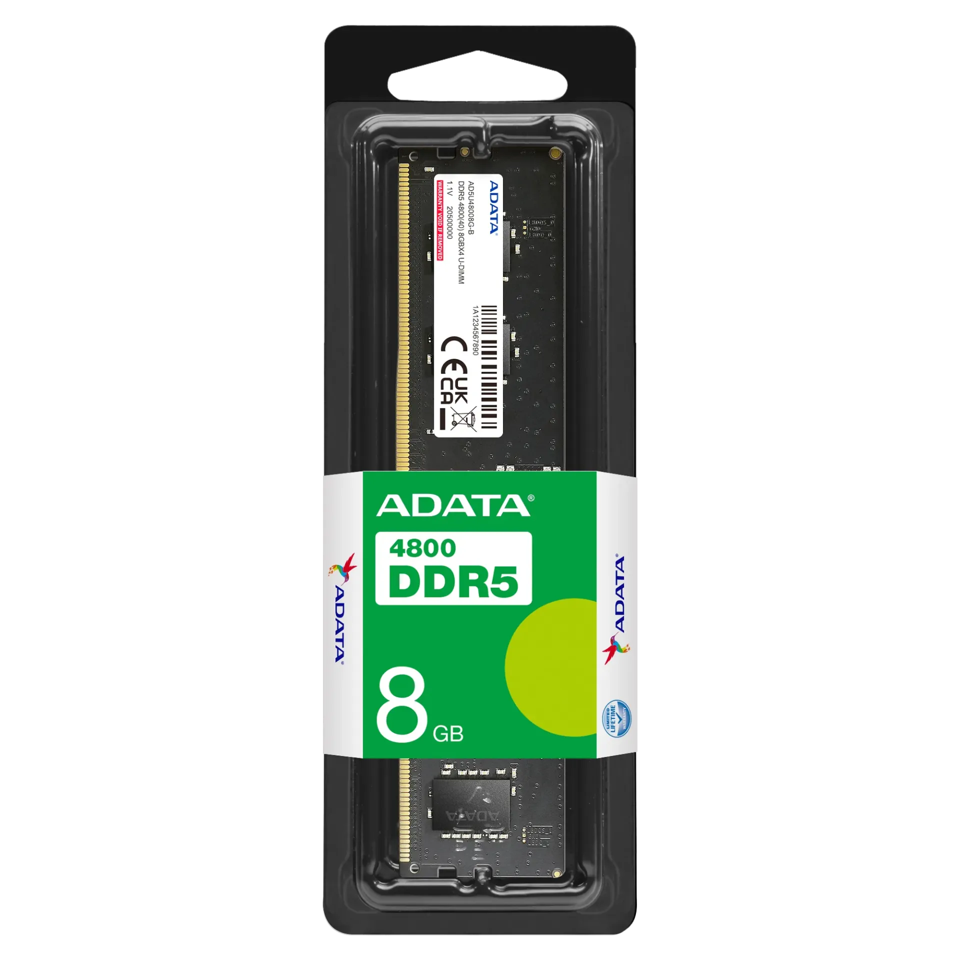 MEMORIA PARA PC ADATA 8GB DDR5 4800MHZ DIMM AD5U48008G-S