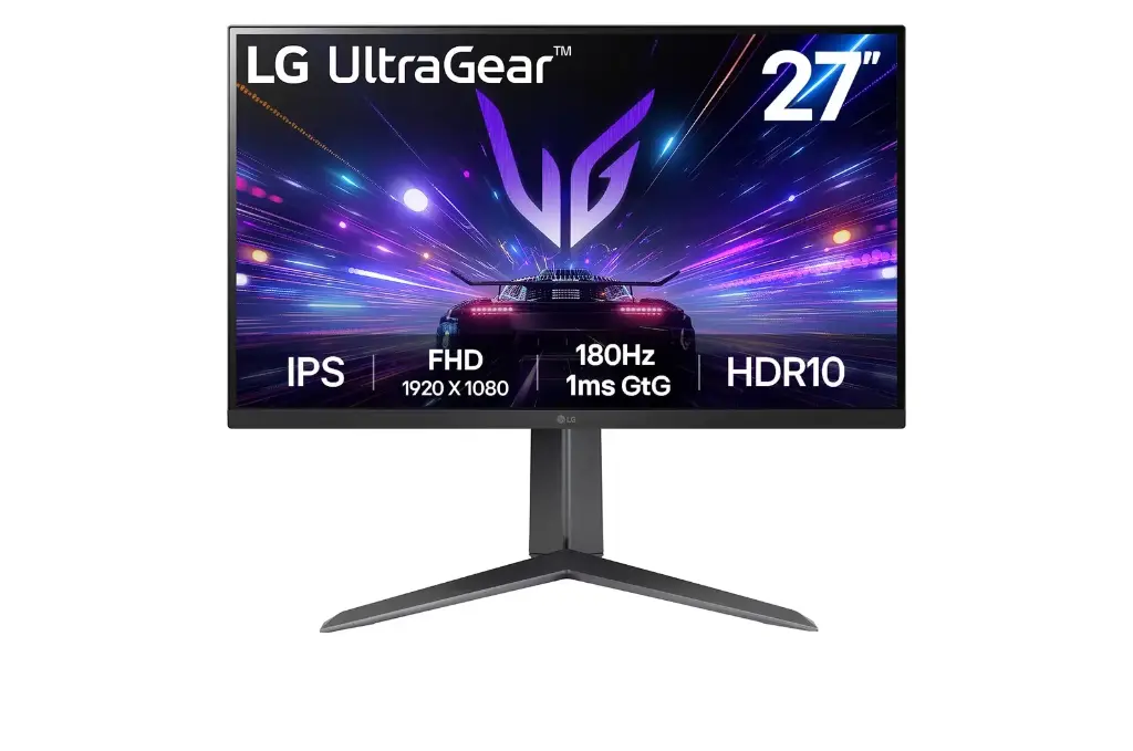 MONITOR LG 27GS65F-B 27" LED GAMER ULTRAGEAR 1080p 180 HZ HDMI-DP PIVOTE PLANO