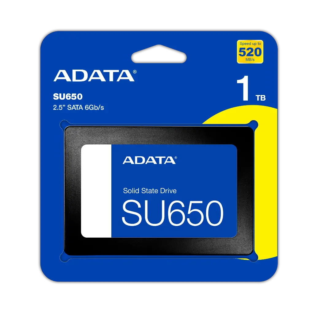 DISCO DE ESTADO SOLIDO ADATA 1TB SU650 2.5" SATA 6GB/S 3D NAND LECTURA 520MB/S ESCRITURA 450MB/S