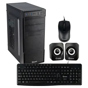 CASE QUASAD PLUS EC-3151T TECLADO+MOUSE+PARLANTE Y FUENTE NEGRO