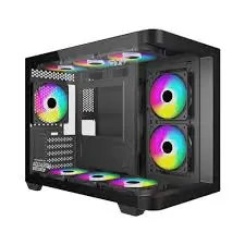 CASE GAMER ARMAGGEDDON AQUARON X-CURVE 285 Black / CURVED TEMPERED  GLASS / SOPORTA GPU DE 445MM / SOPORTA UP TO 160MM/ MEDIDAS L470MM W285MM H370MM