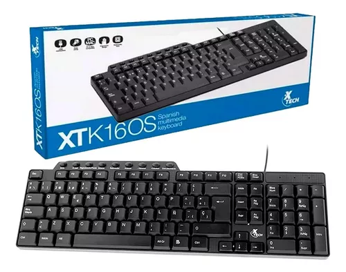 TECLADO XTECH XTK-160S ALAMBRICO USB NEGRO