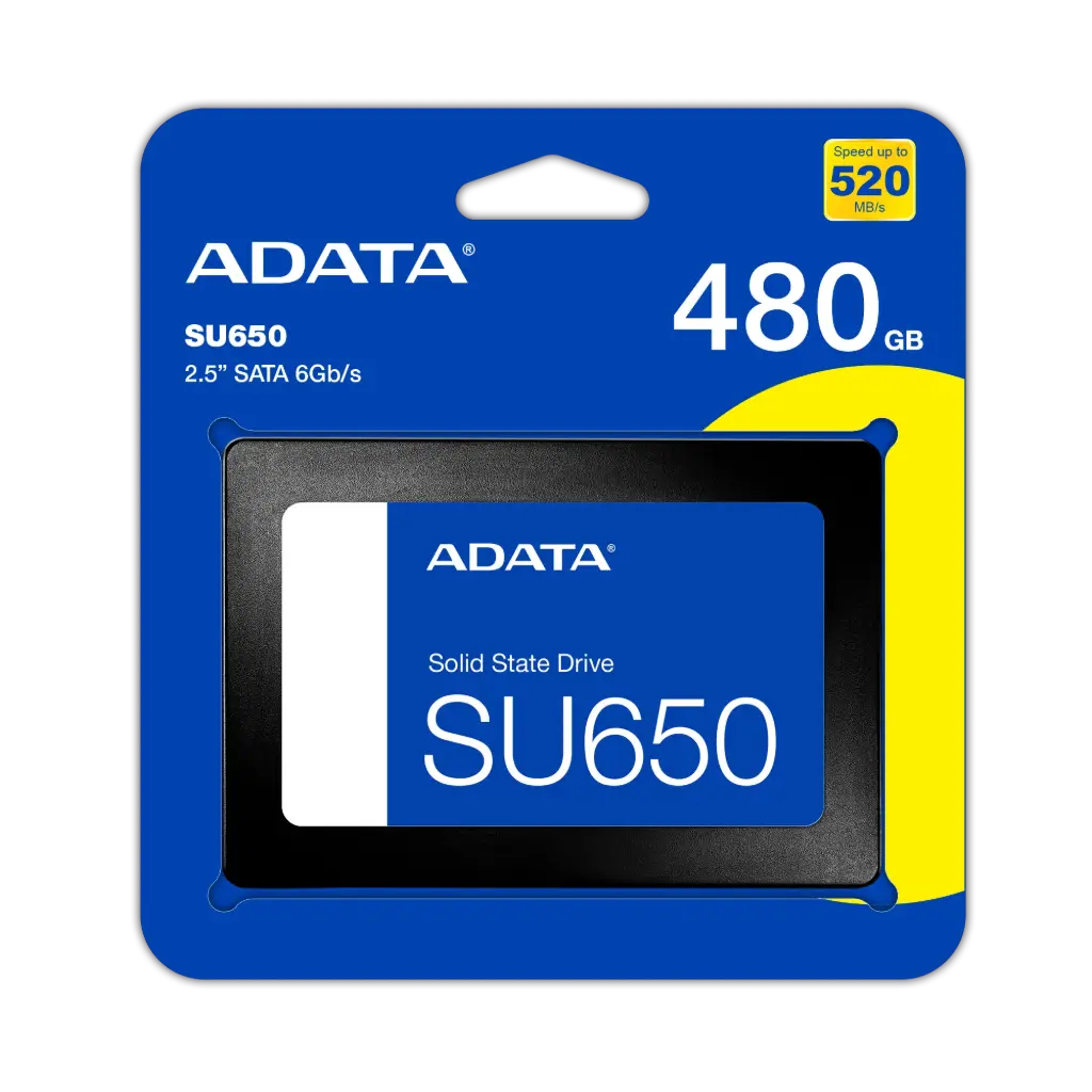 DISCO DE ESTADO SOLIDO ADATA 480GB SU650 2.5" SATA 6GB/S 3D NAND LECTURA 520MB/S ESCRITURA 450MB/S ASU650SS-480GT-R