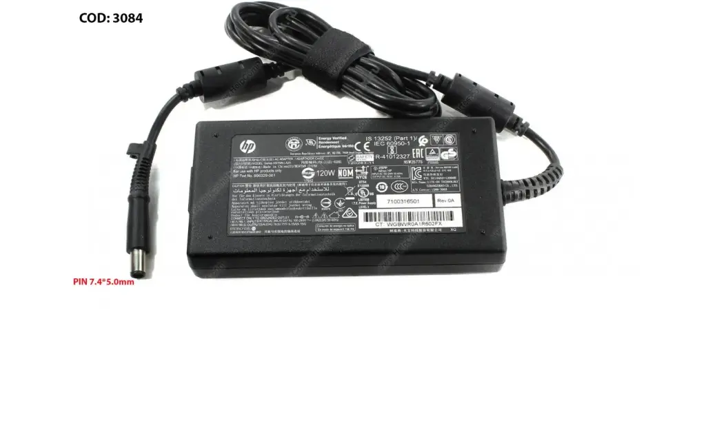 CARGADOR PARA LAPTOP HP 19.5V-3.33A 65W 7.4*5.0MM ORIGINAL