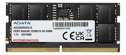 MEMORIA PARA LAPTOP ADATA 16GB DDR5 5600MHZ 1.1V AD5S560016G-S
