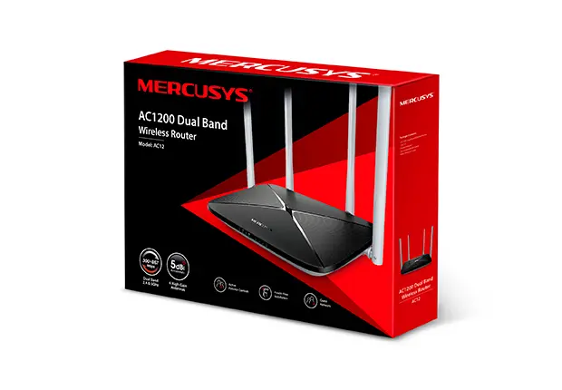ROUTER MERCUSYS AC12 AC1200 DOBLE BANDA WIRELESS 4 ANTENAS