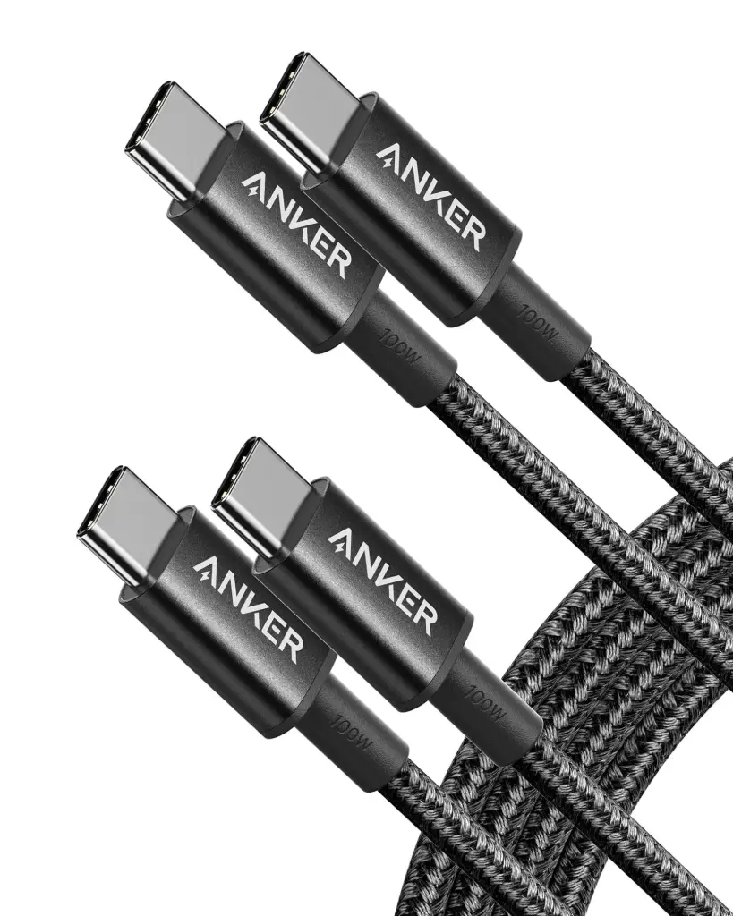 CABLE ANKER B8753 USB-C A USB-C 60W CARGA RAPIDA 6FT 1.8M NEGRO 2 PACK