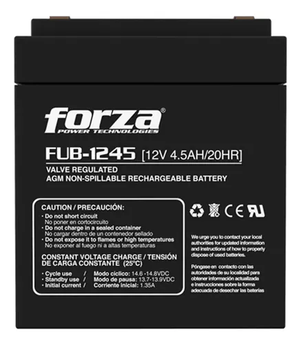 BATERIA PARA UPS FORZA FUB-1245 12V 4.5AH 