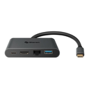 ADAPTADOR STEREN USB-5290 USB-C A HDMI 4K / USB 3.0 / USB C PD 85W / Ethernet RJ45