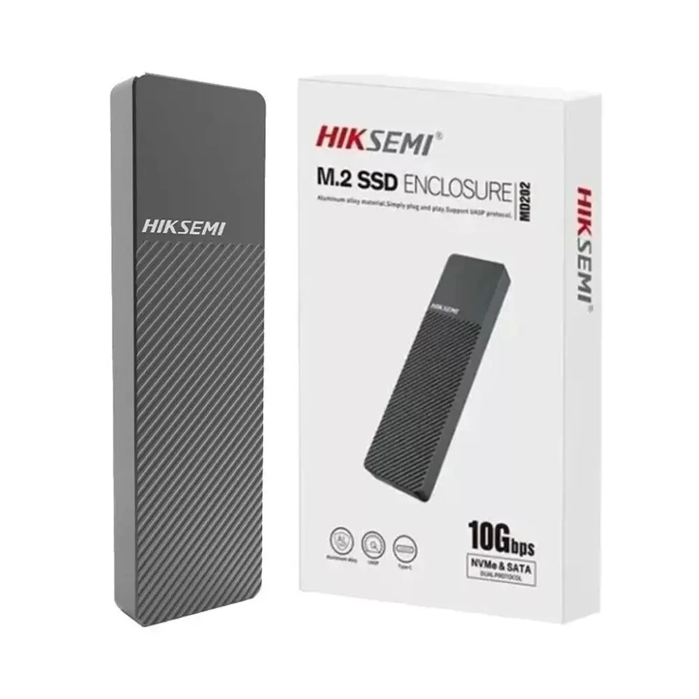 ENCLOSURE HIKSEMI HS-HUB-MD202 PARA DISCOS M.2 NVME O SATA 2242 2260 2280 USB-C 3.2