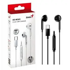 AUDIFONO + MICROFONO GENIUS HS-M365 USB-C PARA CELULAR O LAPTOP COLOR NEGRO