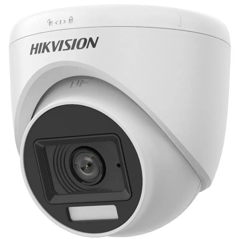 CAMARA DE SEGURIDAD HIKVISION DS-2CE76K0T-EXLPF DOMO 5MP 3K LUZ HIBRIDA EXTERIOR 4 EN 1 IR 20M 