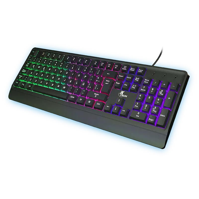 TECLADO XTECH XTK-505S CHEVALIER GAMER ALAMBRICO RETROILUMINADO 12 TECLAS MULTIMEDIA TECLADO DE MEMBRANA 