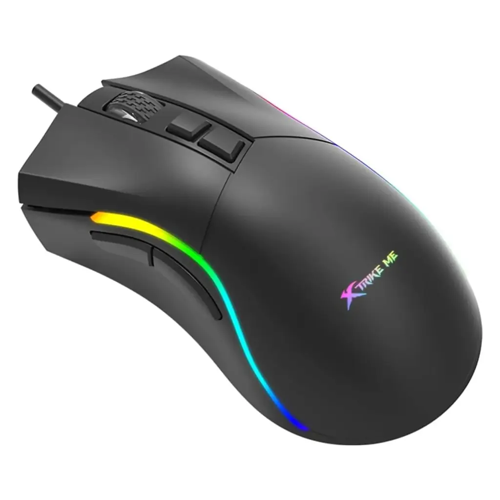 MOUSE GAMING XTRIKE ME GM‑226 ALAMBRICO USB 7 BOTONES PROGRAMABLES DPI AJUSTABLE HASTA 7200 ILUMINACIÓN RGB DISEÑO ERGONÓMICO