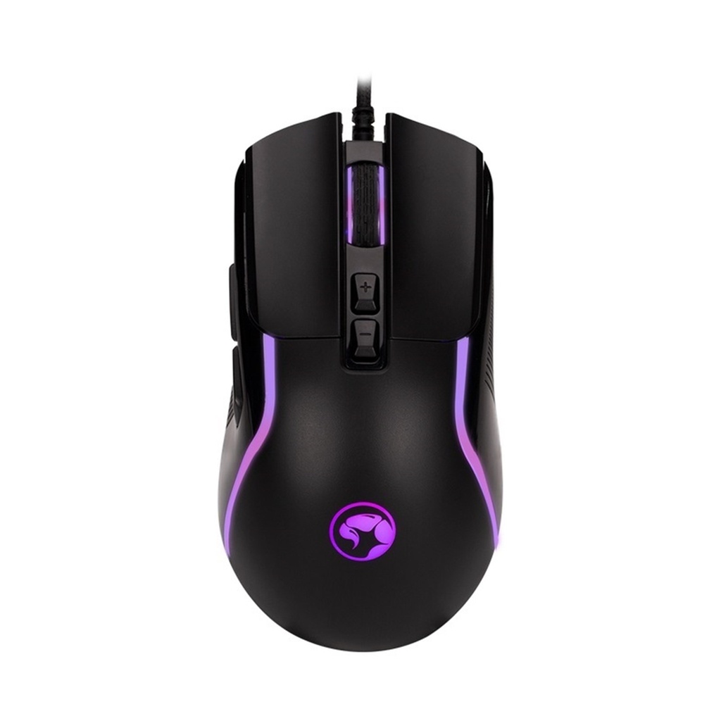 MOUSE MARVO SCORPION M292 CAPO 20 GAMING ÓPTICO USB, 7 BOTONES PROGRAMABLES DPI 8000 RGB 7 COLORES CABLE TRENZADO 1,5 M NEGRO