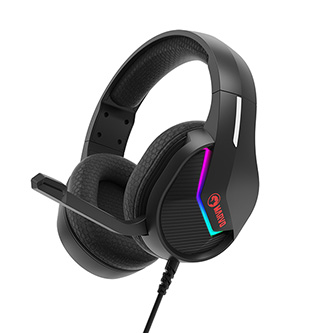 AUDÍFONO + MICROFONO MARVO H8618BK TACTIC 40 GAMING USB 2.0 CON MICROFONO Y RETROILUMINACIÓN RGB ESTÁTICA