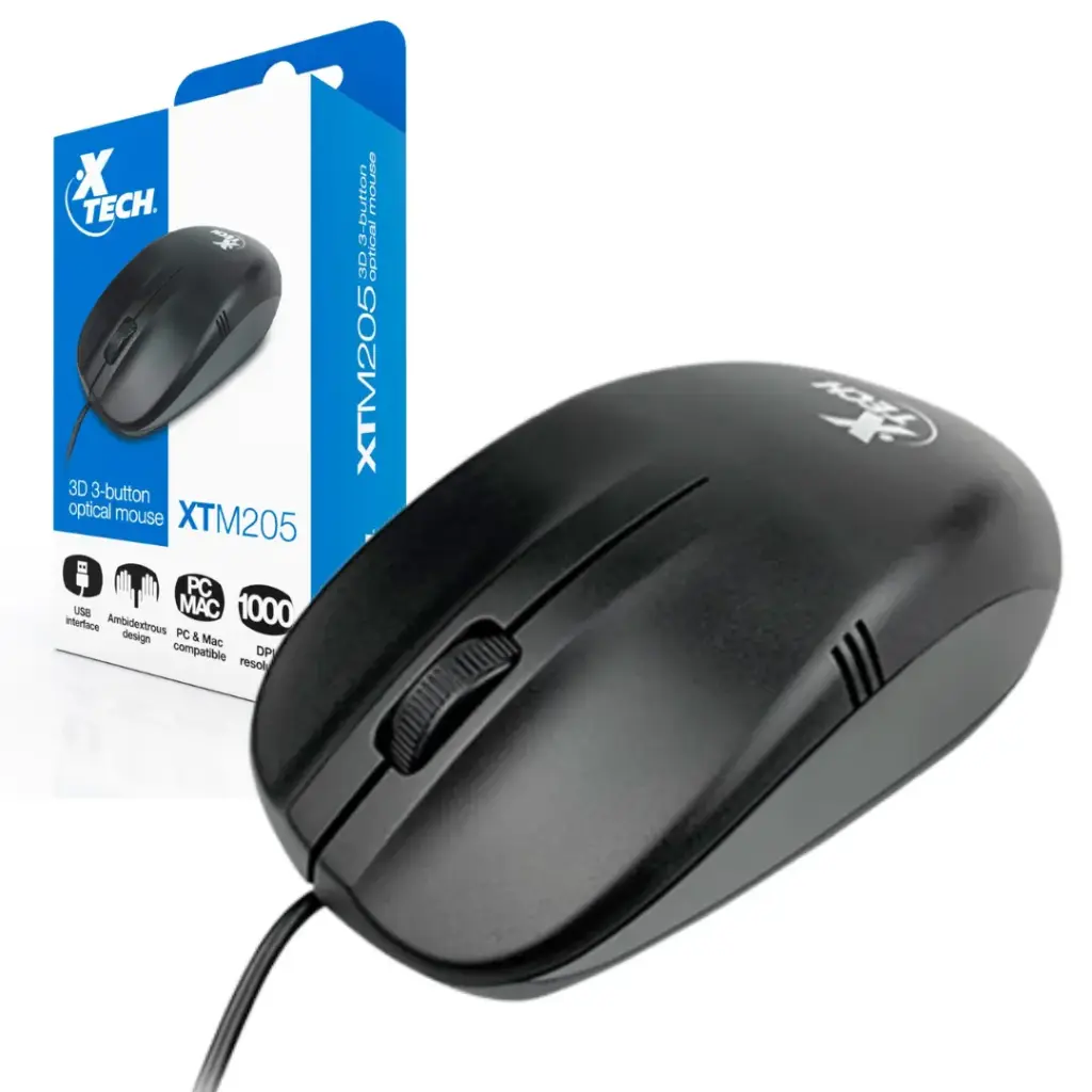 MOUSE XTECH XTM-205 ALAMBRICO 1000DPI 3D 