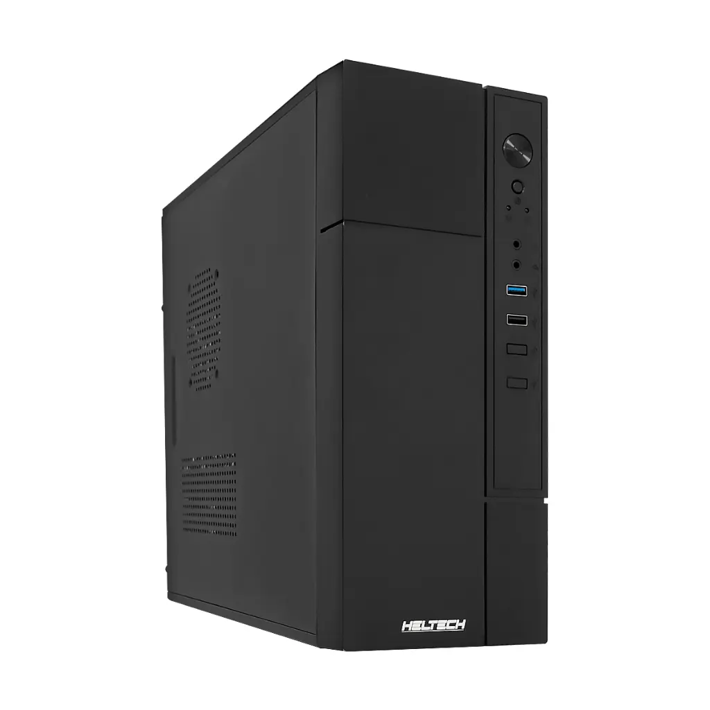 CASE SLIM HELTECH SX-9822 CON FUENTE DE PODER M-ATX COLOR NEGRO 