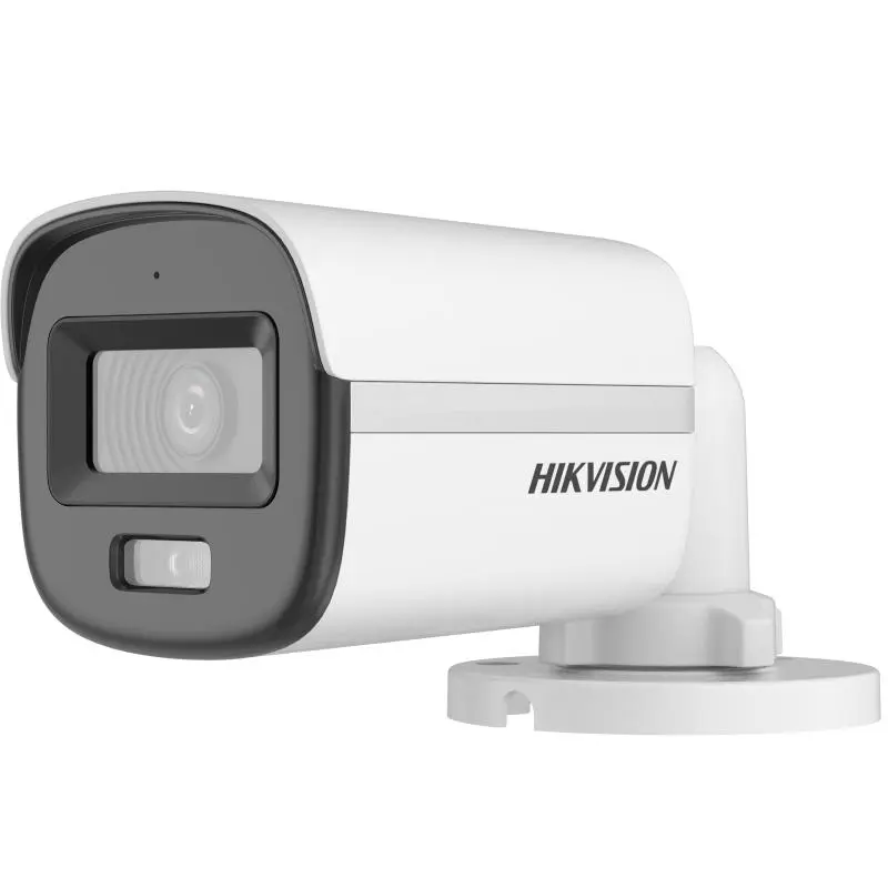 CAMARA DE SEGURIDAD HIKVISION DS-2CE10DF0T-LPFS TUBO SELLADO HD-TVI 1080P IR 10-20M PLASTICA CON AUDIO Y LUZ