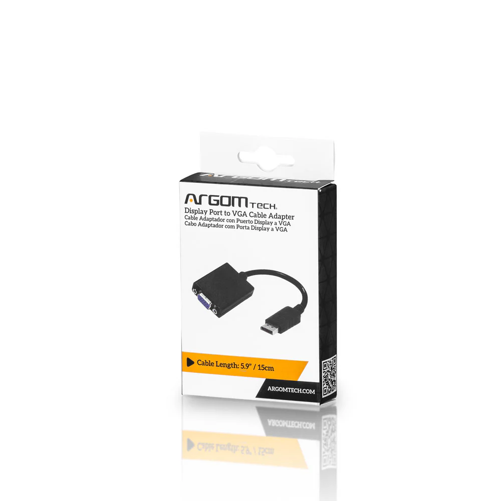 ADAPTADOR ARGOM TECH ARG-CB-0056 DISPLAY PORT MACHO A VGA HEMBRA HD 1080P