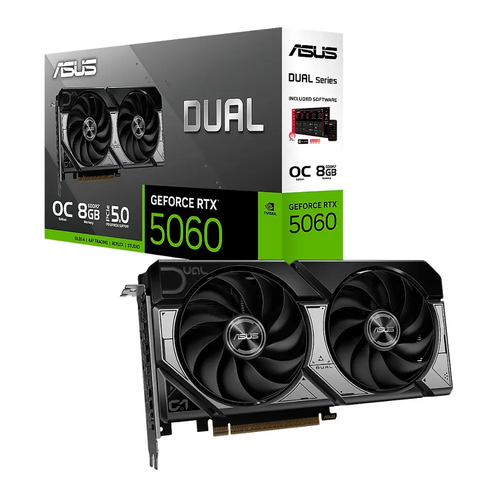 TARJETA DE Video Asus Dual Rtx-5060 Oc Edition 8gb Gddr7 Hdmi Dp 2vent. Pci-exp.5.0
