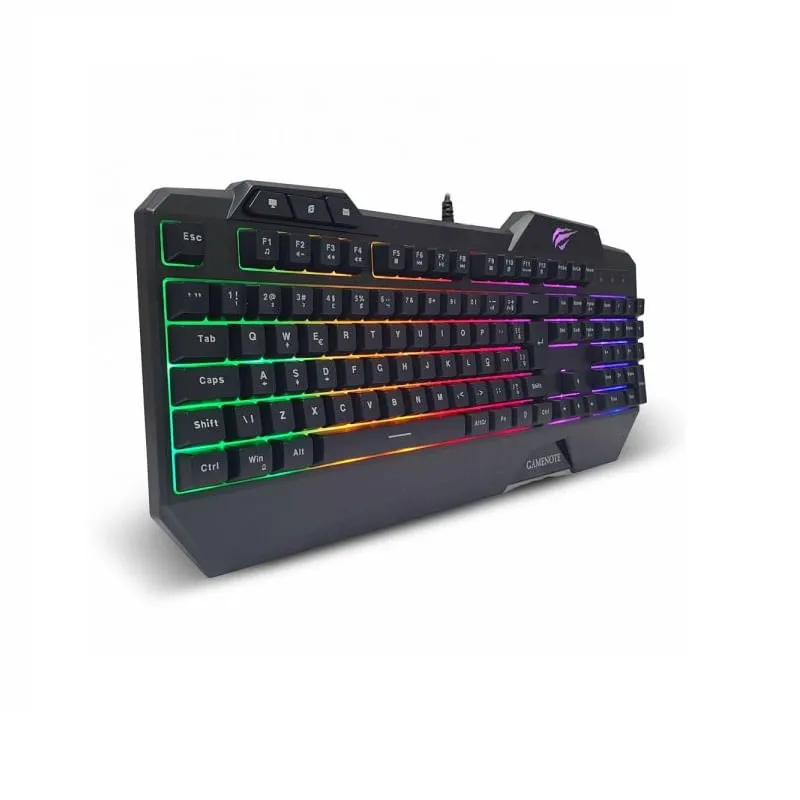 TECLADO HAVIT GAMER KB488L-SP RGB RETROILUMINADO 19 TECLAS ROLL-OVER MULTIFUCION MEMBRANA NEGRO