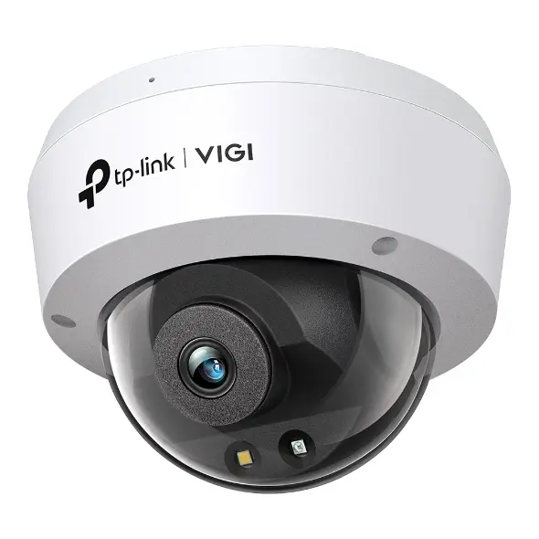 CAMARA DE SEGURIDAD IP TP-LINK VIGI C240(2.8MM) 4MP  DOMO FULL COLOR H.265+ ANTIVANDALICA IK10 CLASIFICACION DE PERSONAS Y VEHICULOS DETECCION INTELIGENTE IP67 POE NO WIFI MICROFONO INCORPORADO
