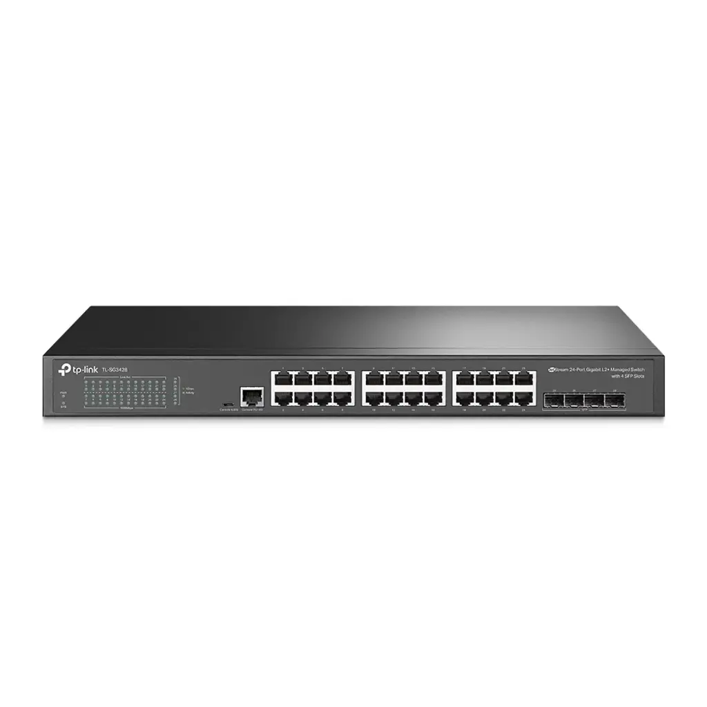 [TL-SG3428MP] SWITCH TP-LINK TL-SG3428MP 24 PUERTOS GIGABIT  POR L2/ ADMINISTRADO/ 4 RANURAS SFP / INTEGRACION OMADA / RACK 38W