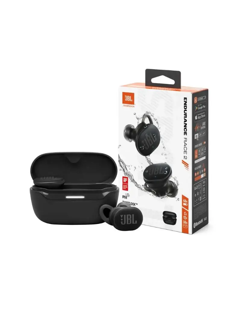 AUDÍFONO + MICRÓFONO JBL ENDURANCE RACE 2 INALÁMBRICOS 12HORAS 