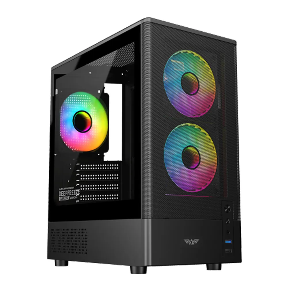 [DEEPFREEZE] CASE GAMER ARMAGGEDDON DEEPFREEZE DUPLEX 2 CHROMA 3X VENTILADORES ARG MATX/ITX NEGRO