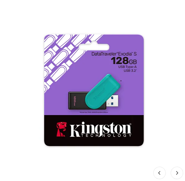 PENDRIVE KINGSTON 128GB DTXS/128GB EXODIA S USB 3.2 NEGRO CON TURQUEZA