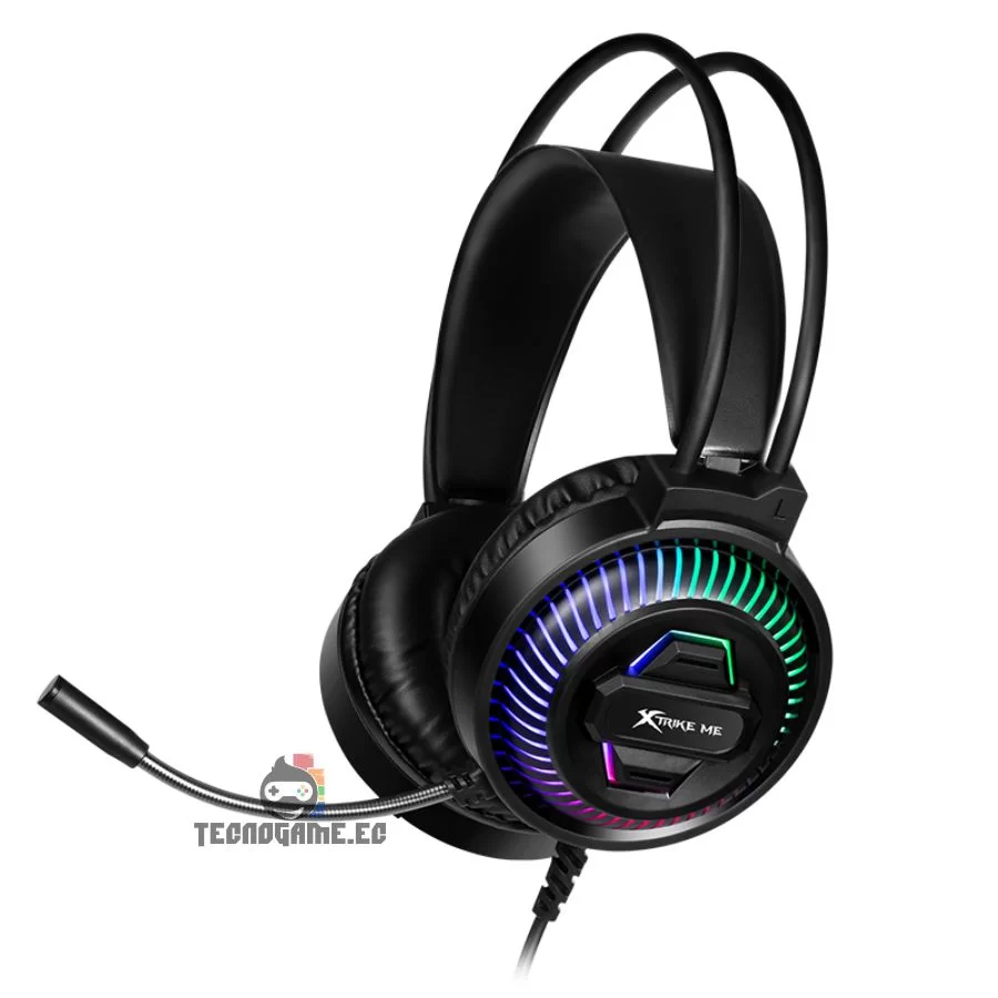 AUDIFONO + MICROFONO XTRIKE ME GH-510 GAMING USB 2.0 RETROILUMINACIÓN RGB ESTÁTICA Y CONTROLADOR DE CABLE