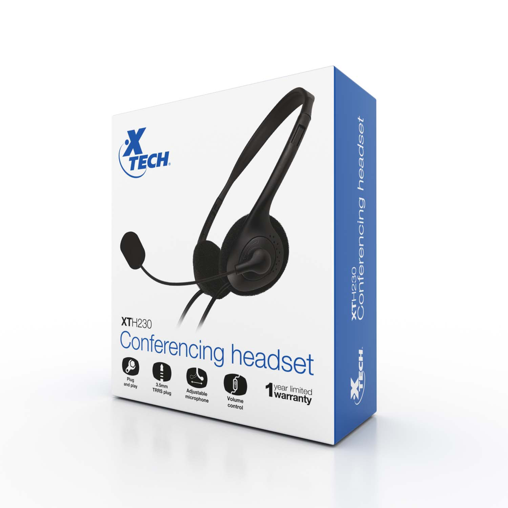 AUDIFONO + MICROFONO XTECH XTH-230 ALAMBRICO ON EAR 3.5MM
