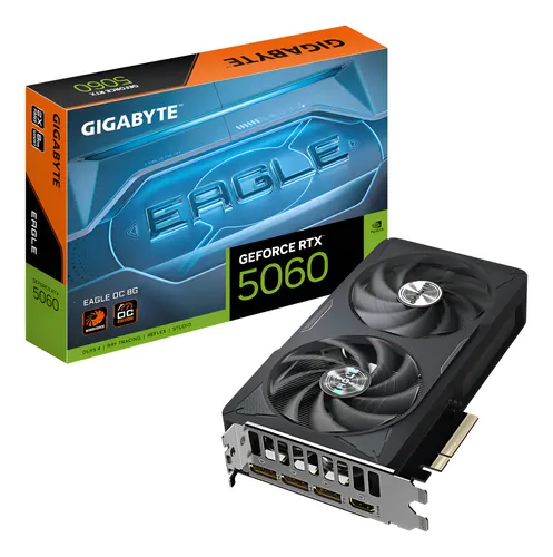 TARJETA DE VIDEO GIGABYTE GEFORCE RTX-5060 EAGLE OC 8GB GDDR7 2vent. Pci-exp.5.0 9VN5060EO-00-G10