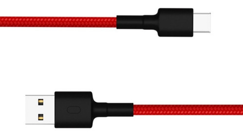 [6934177703805] CABLE TIPO C A USB XIAOMI 1M TRENZADO ROJO