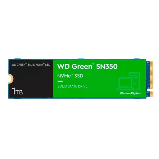 [WDS100T2G0C] DISCO DE ESTADO SOLIDO 1TB WESTERN DIGITAL GREEN SN350 NVMe M.2 2280 Gen3 PCIe  3200 MBs