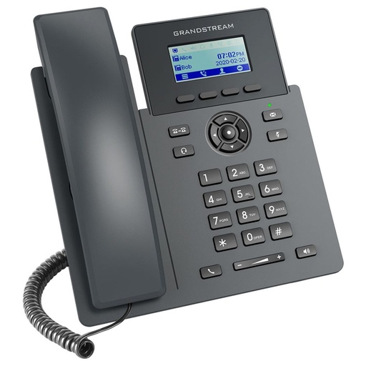GRANDSTREAM GRP2601 TELEFONO IP SKU: GRA5099 Telefono IP 2 cuenta SIP, Pantalla LCD de 132x48 pixel, Altavoz, agenda 2000 contactos, historial 800 registros, conferencia 5 vias, doble puerto red 10/100, incluye fuente 5V