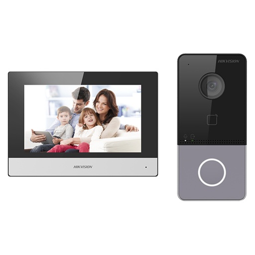 [DS-KIS603-P] KIT DE VIDEO PORTERO HIKVISION DS-KI603-P(B) IP BOTONERA CON CAMARA 2 MP DS-KV6113-WPE1 + PANTALLA DS-KH6320-WTE1 / MICROFONO  Y ALTAVOZ